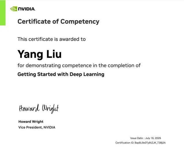 NVIDIA Certificate of Competency - Getting Started with Deep Learning